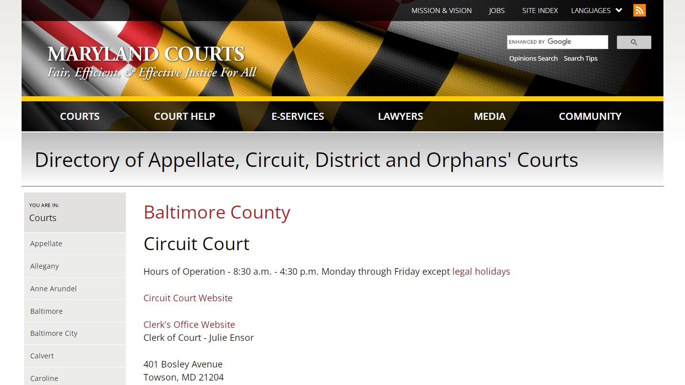 Baltimore County | Maryland Courts